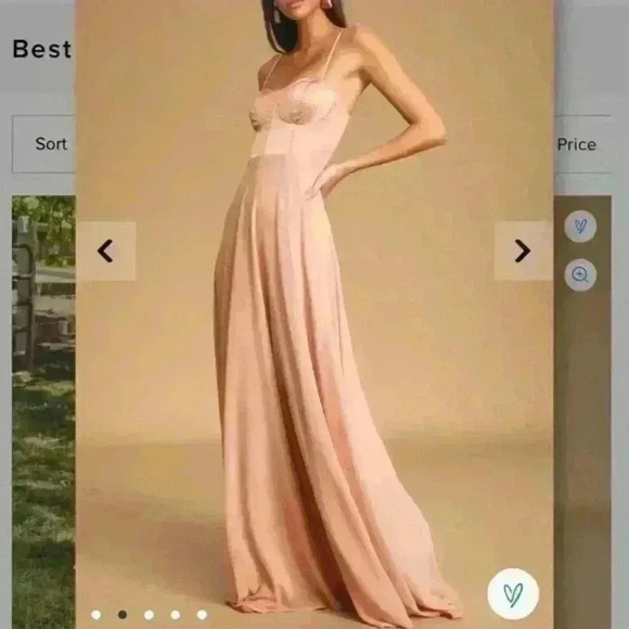 Lulus Dresses & Skirts - Lulus Best Part‎ Of Me Blush Satin Bustier Maxi Dress